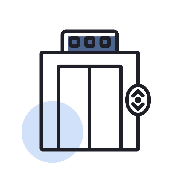 电梯，电梯平面矢量孤立图标图片下载