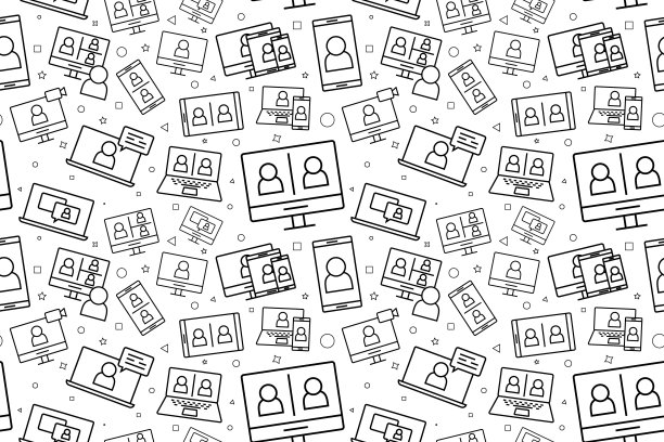 矢量在线会议模式。在线会议无缝后台图片下载