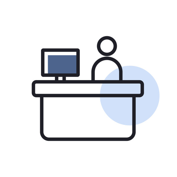 酒店接待服务矢量孤立图标图片下载