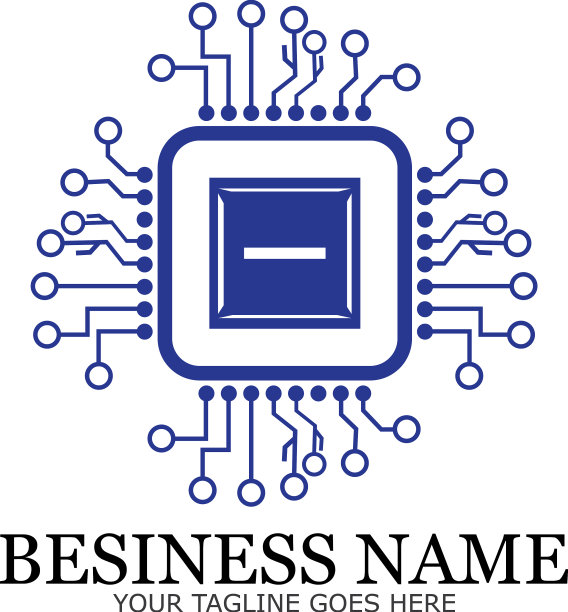 CPU处理器线图标的网站和移动图片下载