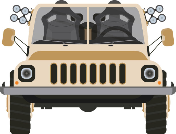 猎人车在平坦型车辆的旅行和图片下载