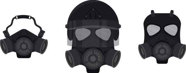 设置防毒面具图标平隔离在白色图片下载