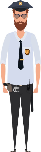 男子与飞行员制服在平面颜色的设计图片下载