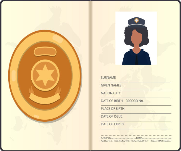 女身份证警察证件平图标隔离图片下载