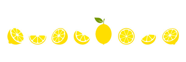 柠檬切片向量集。图片下载