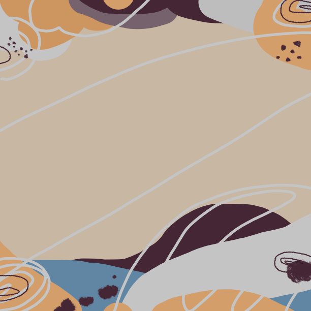 一套朴实的色调背景，蓝色和棕色的象牙色调色板，现代简单的形状。广场的大小。模板的书或专辑封面，邀请或社会媒体后。图片下载