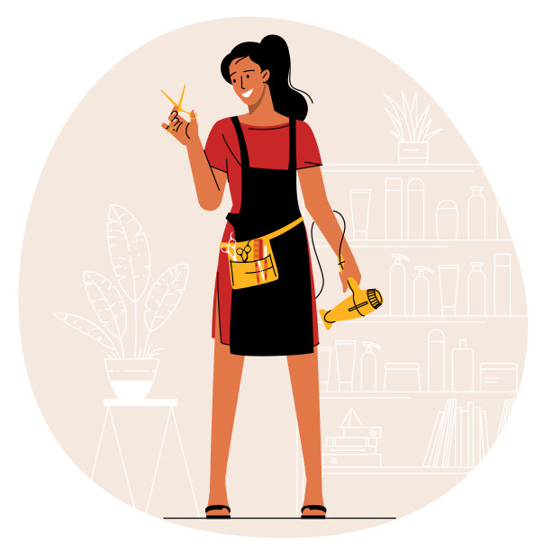 理发师。美发沙龙，小生意插图图片下载