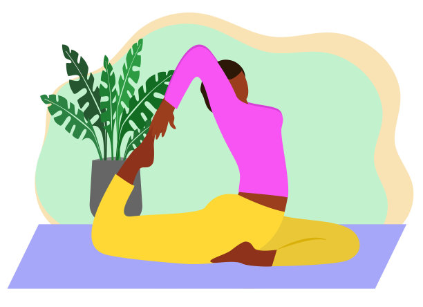 黑人女孩做瑜伽，阿达哈·哈姆萨萨纳式(鸽子式，半天鹅式)图片下载