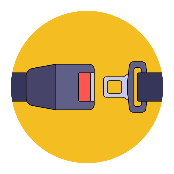 安全带的图像扣到位。强制行动在汽车。平面向量插图。图片下载