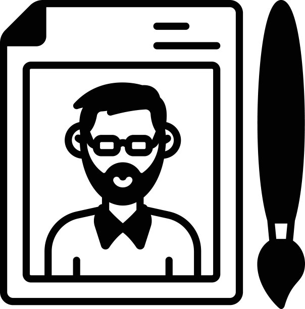 胡子男人在框架照片矢量图标设计，父亲节符号，父亲礼物元素标志，父母日股票插图，与绘图笔概念的父亲肖像图片下载