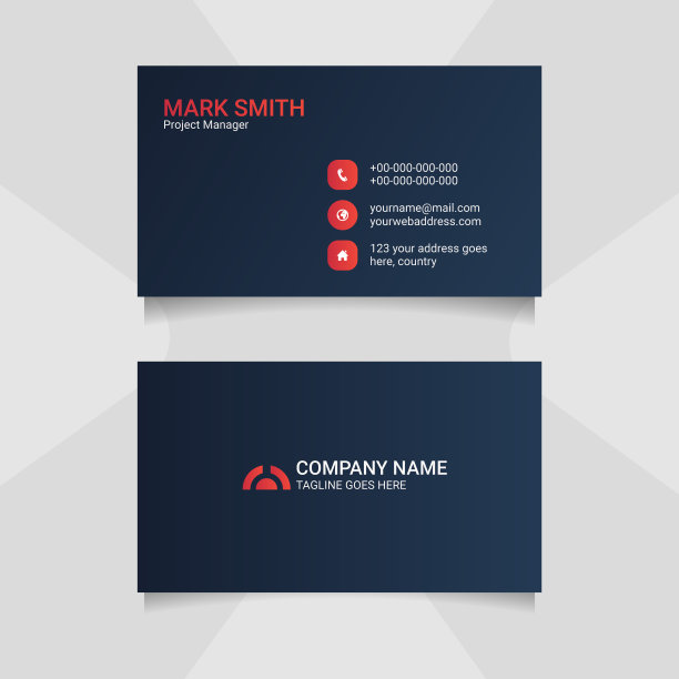 黑暗抽象名片设计模板图片下载