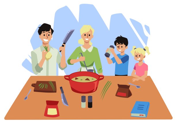 家庭切蔬菜，把食物放在锅里，平面矢量图孤立。图片下载