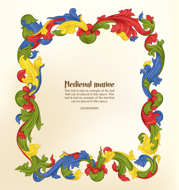 花卉复古中世纪光照派手稿图片下载