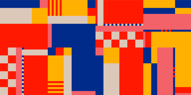 抽象马赛克几何图案设计与简单的形状和数字图片下载