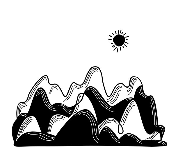 抽象山图形，孤立矢量插图图片下载
