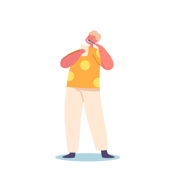 刷牙的小孩，十几岁的白人男孩与刷和玻璃清洁口腔孤立在白色背景图片下载