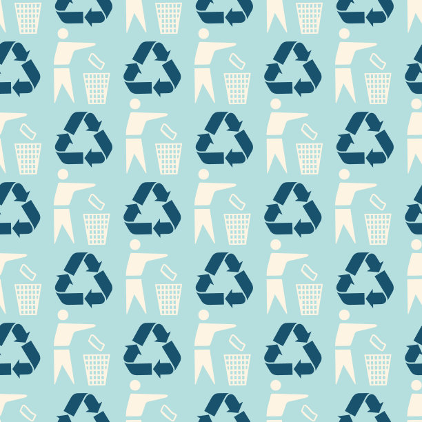 回收垃圾箱符号矢量无缝模式图片下载