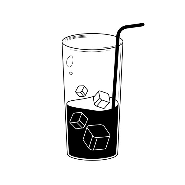 抽象涂鸦元素手绘饮料饮料鸡尾酒酒精与冰块素描矢量设计风格的背景插图为餐厅咖啡馆插图图标图片下载