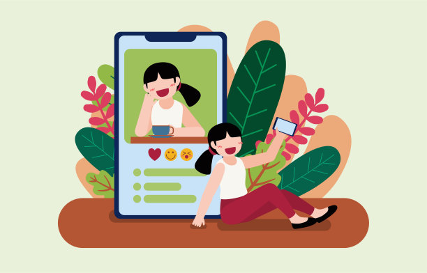 女性博主用智能手机在社交媒体上拍照图片下载