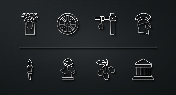 美杜莎蛇发女怪火炬火焰希腊头盔行图片下载