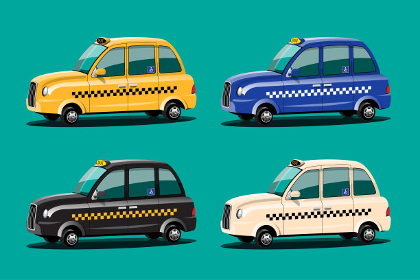 出租车服务模型的品牌和汽车游戏。图片下载
