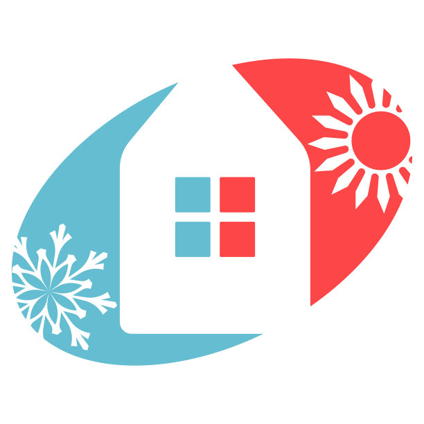 房子里的太阳和雪花象征着冷暖图片下载