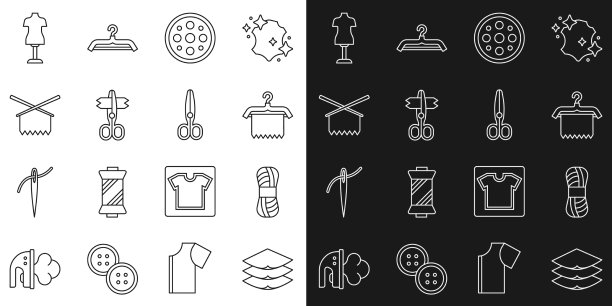 设置线层服装纺织纱线衣架图片下载