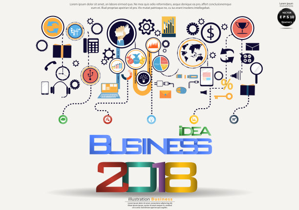 插画商业。设计现代理念和概念思考创意。为头脑风暴，社交网络，成功，计划，思考，搜索，分析，沟通，未来的想法创新技术。图片下载