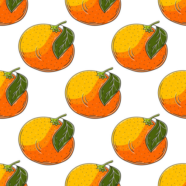 热带水果的无缝图案。插图手绘风格图片下载