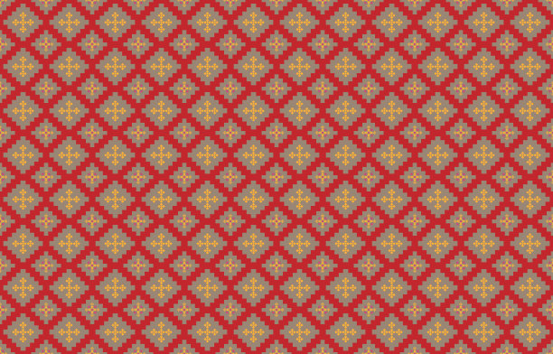 抽象几何图案和部落图案，运用当地的织物图案设计，设计灵感来源于土著部落。无缝几何矢量插图图片下载