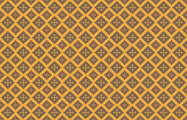 抽象几何图案和部落图案，运用当地的织物图案设计，设计灵感来源于土著部落。无缝几何矢量插图图片下载