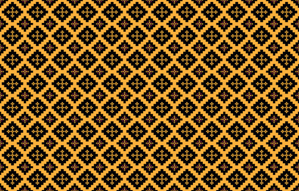 抽象几何图案和部落图案，运用当地的织物图案设计，设计灵感来源于土著部落。无缝几何矢量插图图片下载