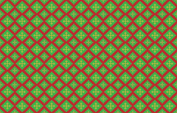 抽象几何图案和部落图案，运用当地的织物图案设计，设计灵感来源于土著部落。无缝几何矢量插图图片下载