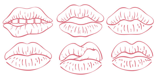 唇形图标或标志孤立标志唇形符号设置图片下载