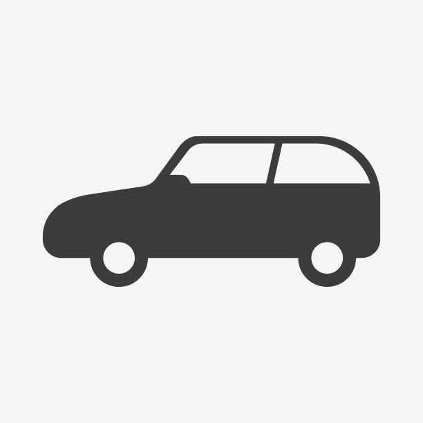 简约黑色两厢车图标图片下载