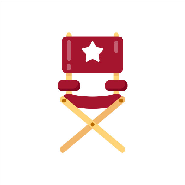 电影导演的椅子图标孤立在白色图片下载