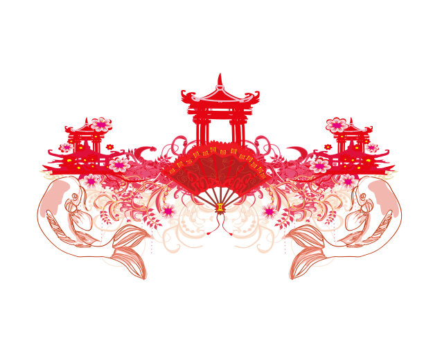 传统日本锦鲤艺术卡鱼图片下载