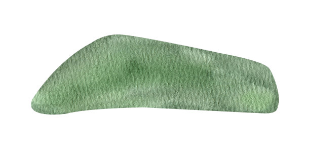 绿色草地地面水彩剪纸。夏日绿色植物的插图。图片下载