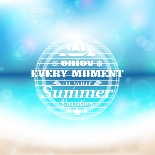 抽象矢量设计的灵感来自与海洋背景的暑假图片下载