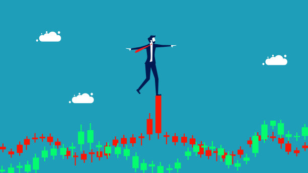 利润走势图的波动或股票市场的上下波动。投资与经营理念图片下载