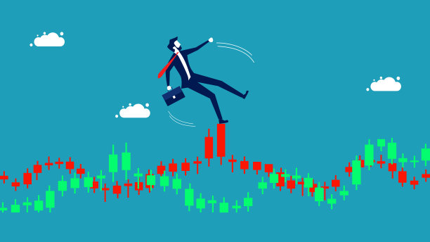 利润走势图的波动或股票市场的上下波动。投资与经营理念图片下载