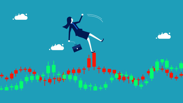 利润走势图的波动或股票市场的上下波动。投资与经营理念图片下载
