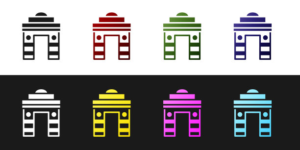 在新德里设置印度门，印度标志被孤立图片下载