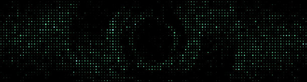 神奇的抽象深绿色纹理与半色调圆形。3d垂直横幅与发光效果。图片下载