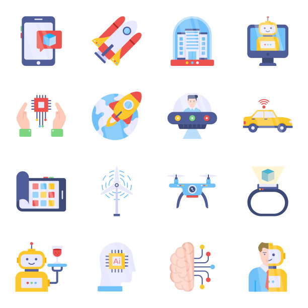 AI扁平图标图片下载