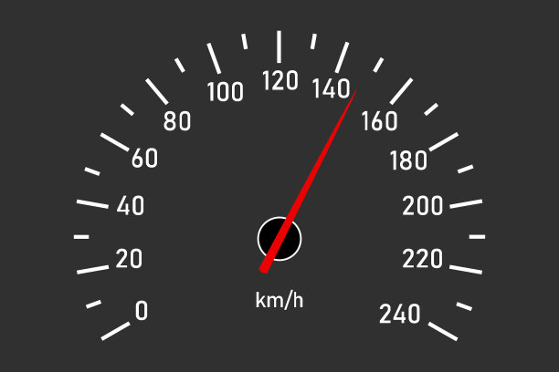 车速表被隔离在黑色背景上图片下载