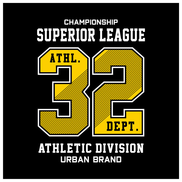 高级联赛运动部门排版t恤图形向量图片下载