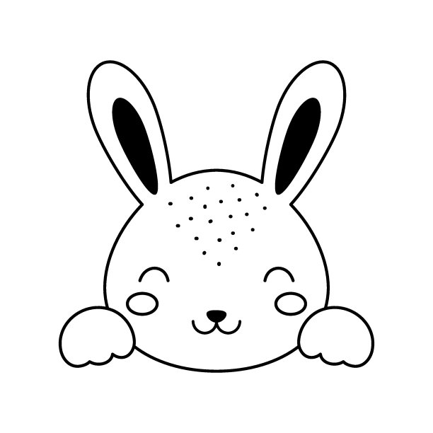 可爱的兔头斯堪的纳维亚风格。动物脸儿童t恤，服装，幼儿园装饰，贺卡，邀请函，海报，房子内部。向量股票插图图片下载
