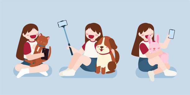 摄影师用手机相机矢量拍照图片下载