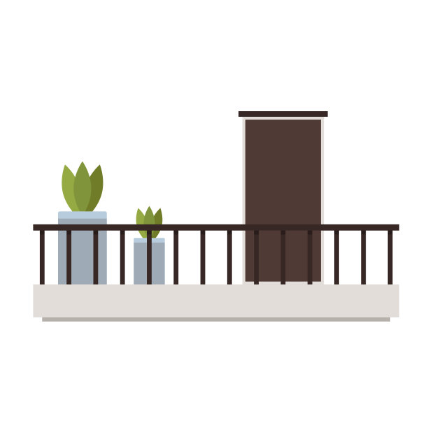 阳台上的向量。释放文本空间。墙纸。门向量。门和窗户。图片下载